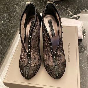 BCBGMaxAzria Whim Lace Stud High Heel Bootie